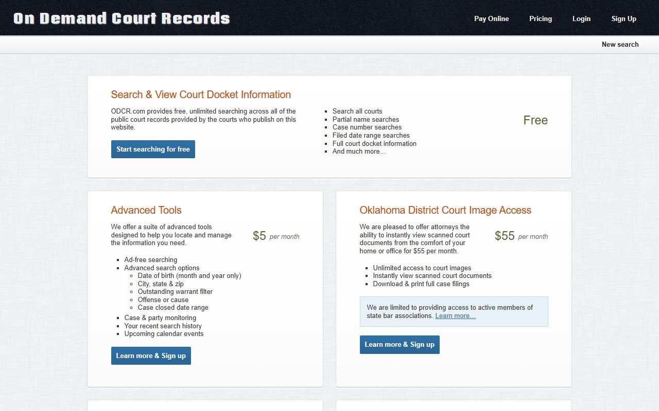 ODCR pricing page for Haskell County court records image access