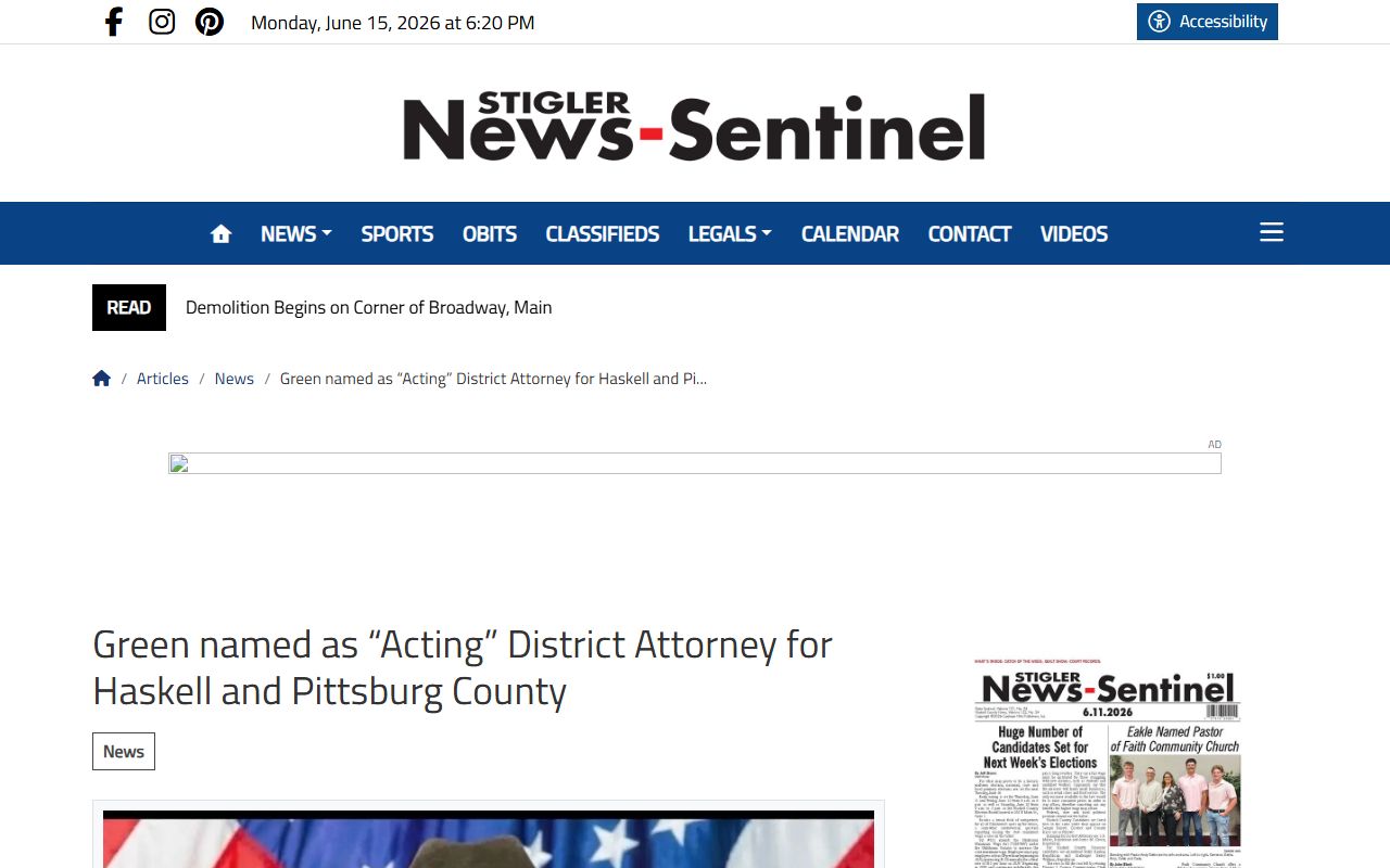 Acting district attorney report tied to Haskell County court charges